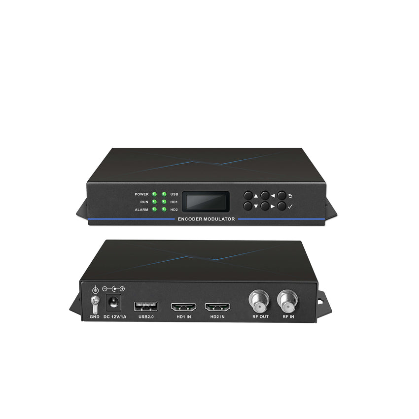 Two channel low cost dvb-t modulator HD to RF 1080p DVB-C(J.83A/B)/ATSC HD Encoder Modulator
