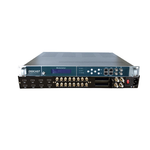 DMB-24E FTA 3 Data GigE ports 24 Satellite frequency demodulation to 16 ISDB-T Modulator