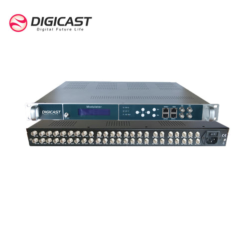 DMB-24E FTA 3 Data GigE ports 24 Satellite frequency demodulation to 16 ISDB-T Modulator