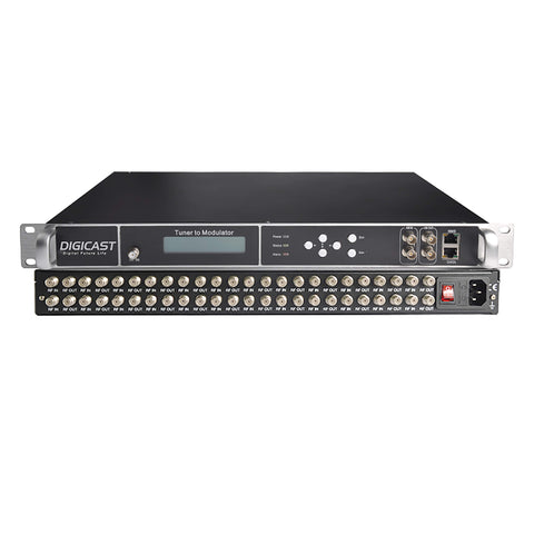 DMB-24E Transmodulator 24 Channels FTA Tuners to RF Transmodulator DVB-SS2 to DVB-T Remodulator